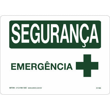 Placa de Segurança para Emergência - Sinalização de Riscos