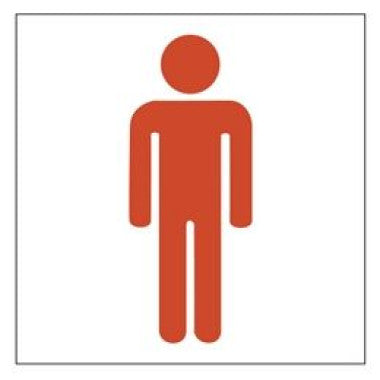 Placa de Sinalização Banheiro Masculino - Vermelho