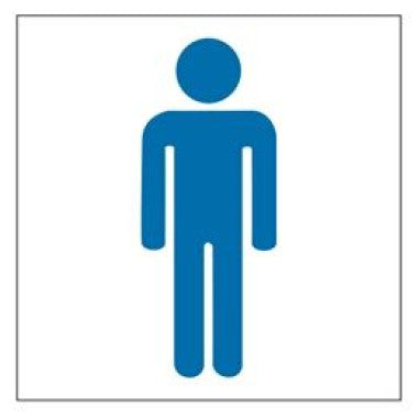 Placa de Sinalização Masculina Azul para Banheiro
