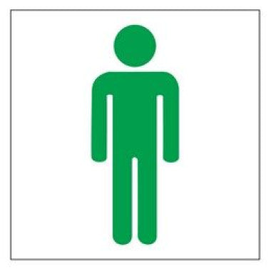Placa de Sinalização Banheiro Masculino Verde