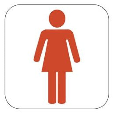 Placa de Sinalização Feminina Vermelha para Banheiro