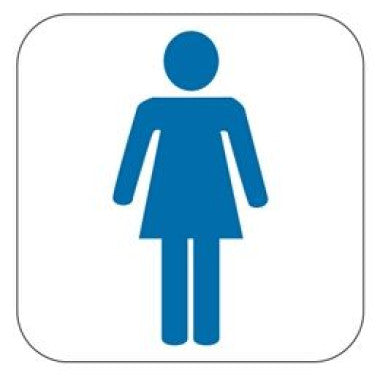 Placa de Sinalização Feminina Azul para Banheiro