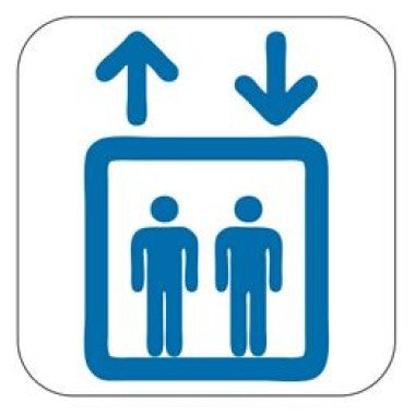 Placa Pictograma Elevador Azul para Sinalização