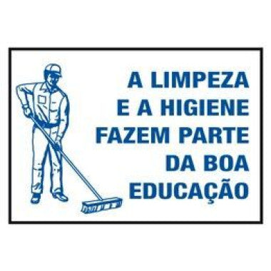 Placa de Segurança: Limpeza e Higiene na Educação
