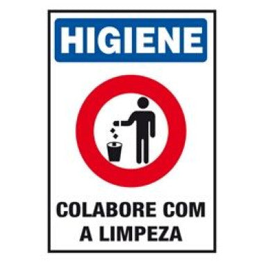 Placa de Higiene: Colabore com a Limpeza do Ambiente