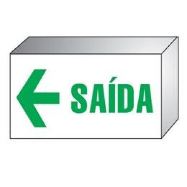 Luminária de Emergência Bivolt com Indicação de Saída à Esquerda
