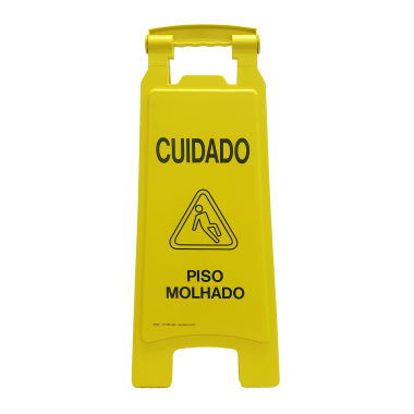 Placa de Sinalização Dobrável - Cuidado Piso Molhado