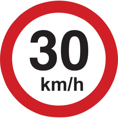 Placa de Sinalização de Trânsito 30km/h em Alumínio 50cm