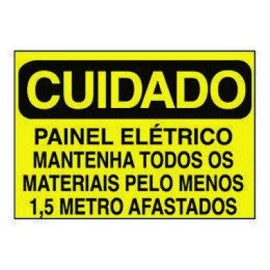 Etiqueta de Cuidado para Painéis Elétricos - Mantenha Distância Segura