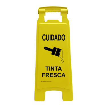 Placa de Sinalização Dobrável - Cuidado: Tinta Fresca
