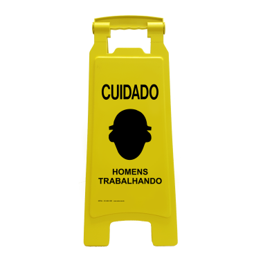 Placa de Sinalização Dobrável - Cuidado: Homens Trabalhando