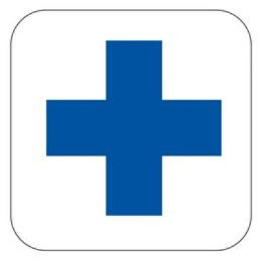 Placa Pictograma Azul - Símbolo Cruz para Sinalização