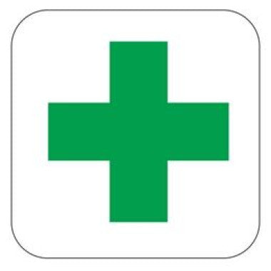Placa de Sinalização Cruz Verde para Identificação de Áreas