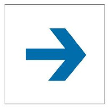 Placa Seta Pictograma Azul para Sinalização