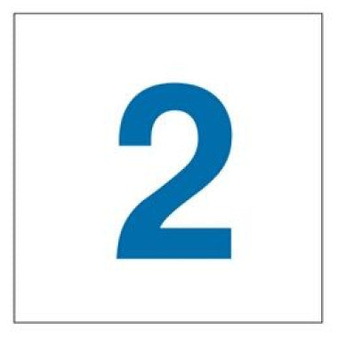 Placa Pictograma Azul - Número 2 para Sinalização