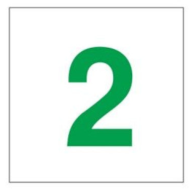 Placa Pictograma Número 2 Verde para Sinalização