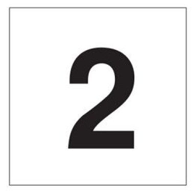 Placa de Sinalização Número 2 - Pictograma Preto