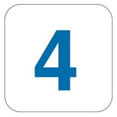 Placa Pictograma Número 4 Azul para Sinalização