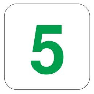 Placa Pictograma Verde - Número 5 para Sinalização