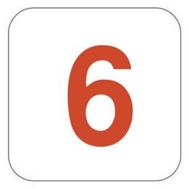 Placa de Sinalização Número 6 - Pictograma Vermelho