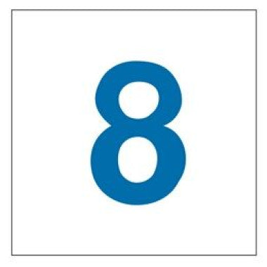 Placa Pictograma Número 8 Azul para Sinalização