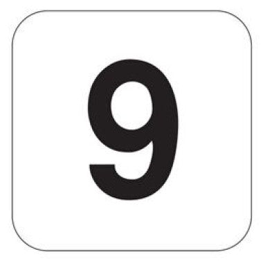 Placa Pictograma Número 9 - Cor Preto