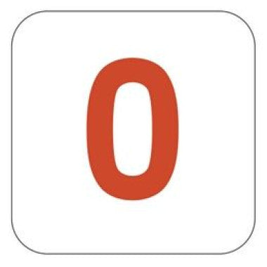 Placa Pictograma Número 0 Vermelho para Sinalização