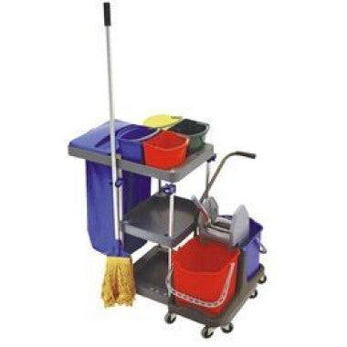 Carrinho Multiuso para Limpeza com Conjunto Completo de Baldes