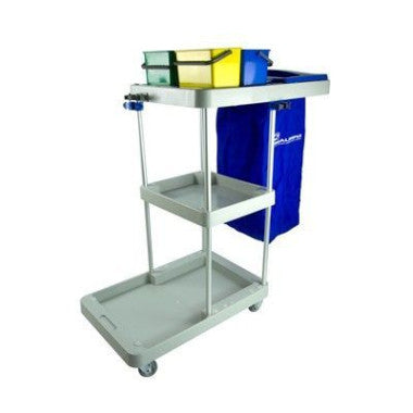 Carrinho Multiuso para Limpeza com Baldes e Compartimentos