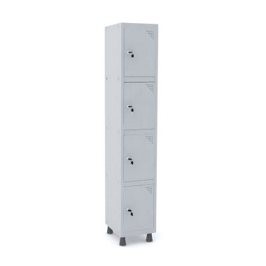 Armário Vestiário 4 Portas - Aço Cinza