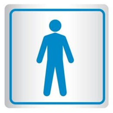 Placa de Sinalização Banheiro Masculino em Alumínio