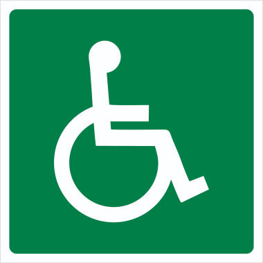 Placa Pictograma Verde para Cadeirantes
