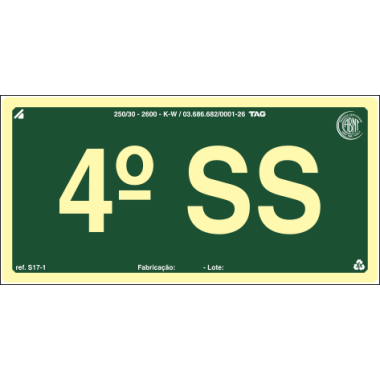 Placa Fotoluminescente de Pavimento S17 - 20cm x 10cm