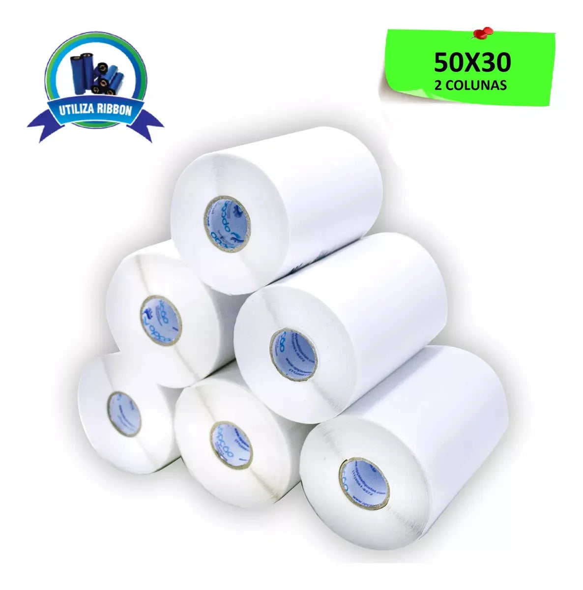 Etiqueta 50x30 2 Col Bopp Adesiva Zebra Argox Elgin