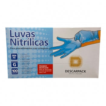 Luva Nitrilica Sem Po Azul 100 Un Descarpack G 973 1