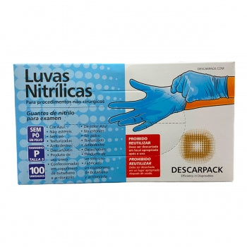 Luva Nitrilica Sem Po Azul 100 Un Descarpack P 969 1
