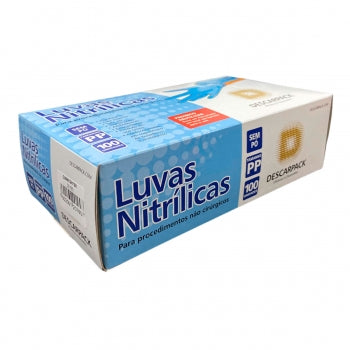 Luva Nitrilica Sem Po Azul 100 Un Descarpack PP 967 1