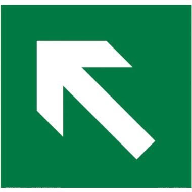 Placa Fotoluminescente C4 - Sinalização Setas à Esquerda 20cm x 20cm