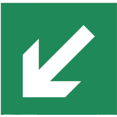 Placa Fotoluminescente C6 - Sinalização Setas à Esquerda 20cm x 20cm