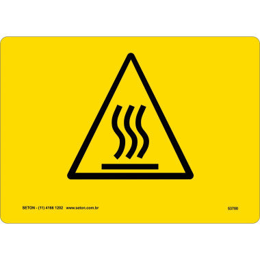 Placa de Sinalização - Superfície Quente - Símbolo Internacional