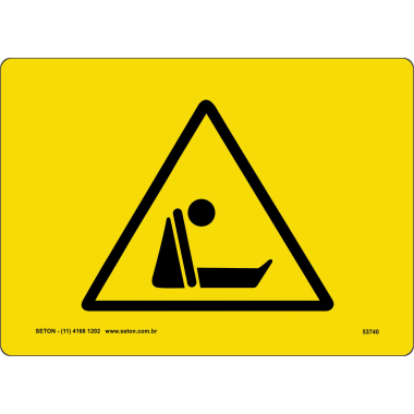 Placa de Sinalização Espaço Confinado em Alumínio 35x25 cm