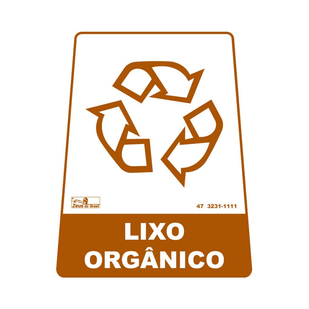 Adesivo para lixeira com símbolo reciclável (orgânico) 12,6 x 19,5 x 15,5cm