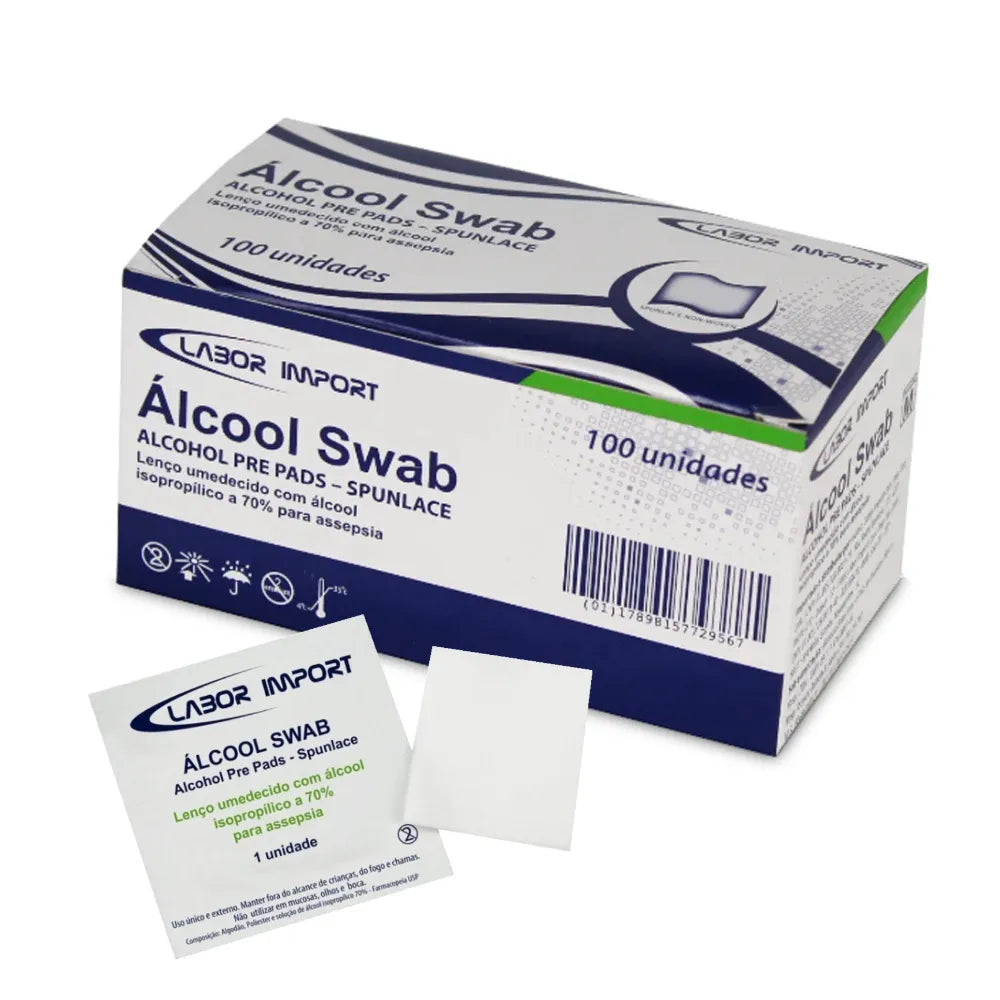 Álcool Swab com 100 Un. Labor Import