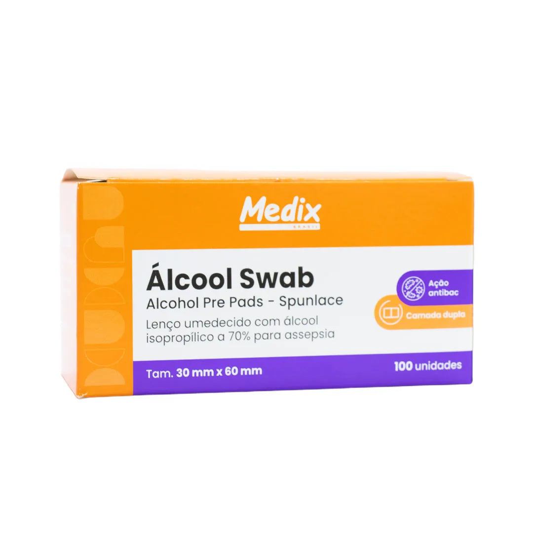 Álcool Swab para Assepsia com 100 un. Medix