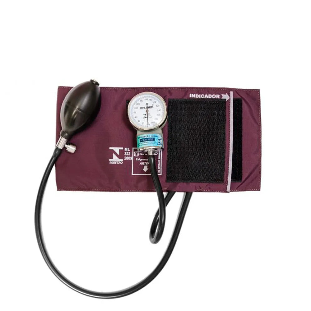aparelho de pressão adulto velcro bordô pamed