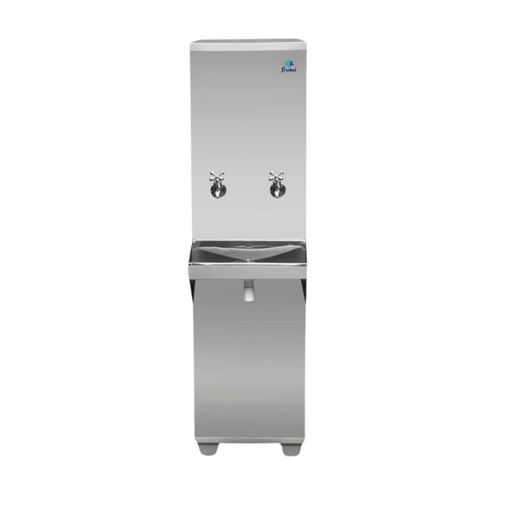Bebedouro Industrial de Coluna Frisbel 25 Litros 2 Torneiras Geladas Inox - 220V