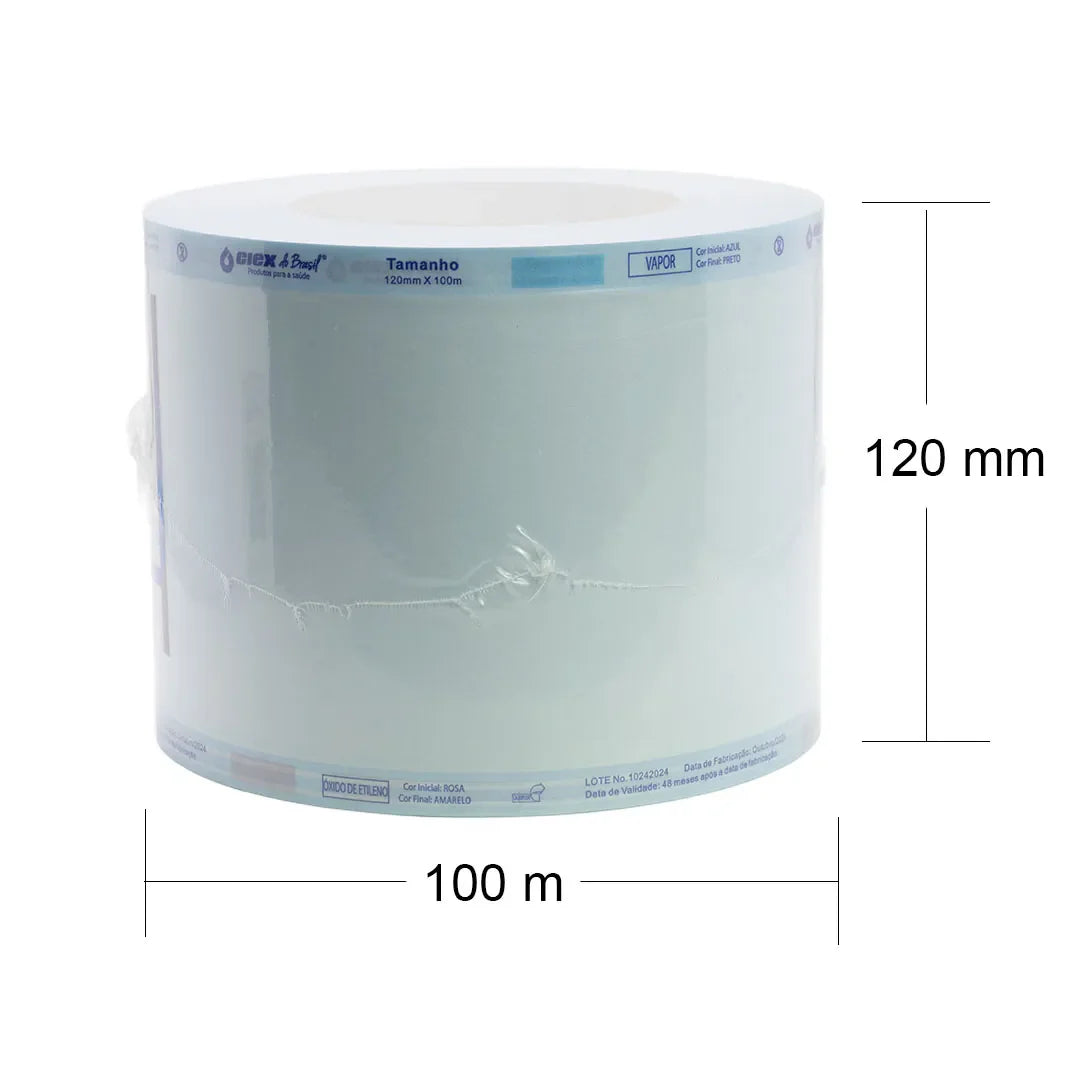 bobina para esterilização 120mm x 100m ciex