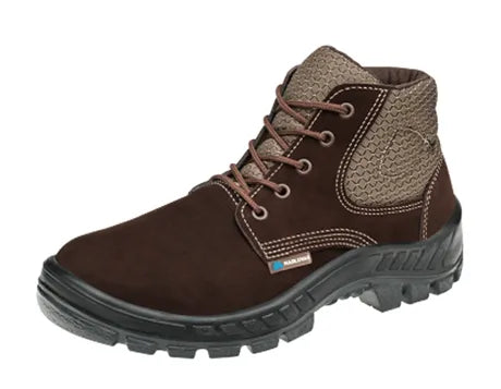 Bota de Segurança Marluvas 50B26 CB BP Marrom Café Em Couro Nobuck e Bico de Pvc CA 45611