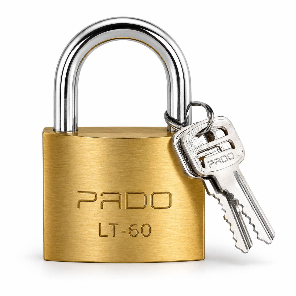 Cadeado Latão Maciço Lt-60mm Com 2 Chaves Pado