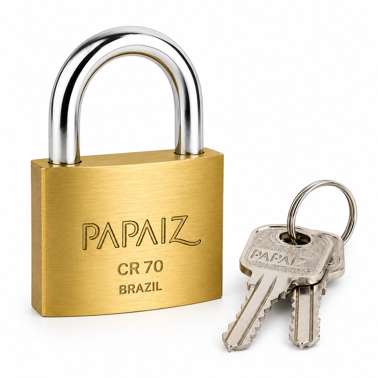 Cadeado 70mm Papaiz - Latão Cor Dourado
